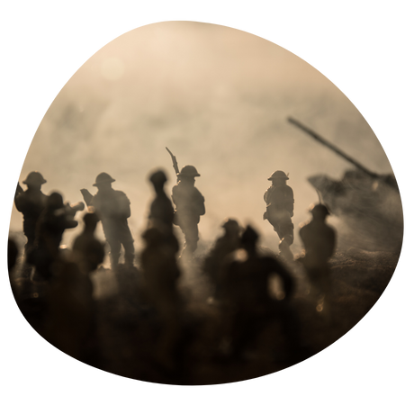 Silhouette von Soldaten